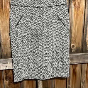 Susan Bristol skirt knit cotton blend black cream pockets 6 NWT FIRM on PRICE